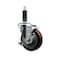 Service Caster 4'' Maroon Poly Swivel 1'' Expanding Stem Caster with Brake SCC-EX20S414-PPUB-MRN-TLB-1 - alternate 1